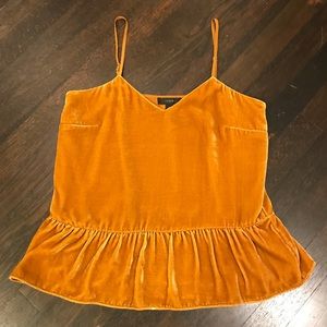 JCrew velvet peplum tank